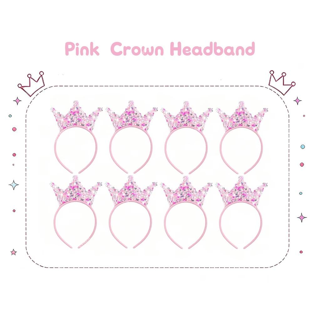 8-48Pcs Glitter Star Magic Wand Fairy Wand Tassel Glitter Sequins Princess Crowns Headband for Kids Birthday Party Gifts Wedding