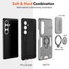 KEYSION Shockproof Armor Case for Samsung S25 FE 5G Camera Lens Protection Ring Stand Phone Back Cover for Galaxy S25 FE 5G