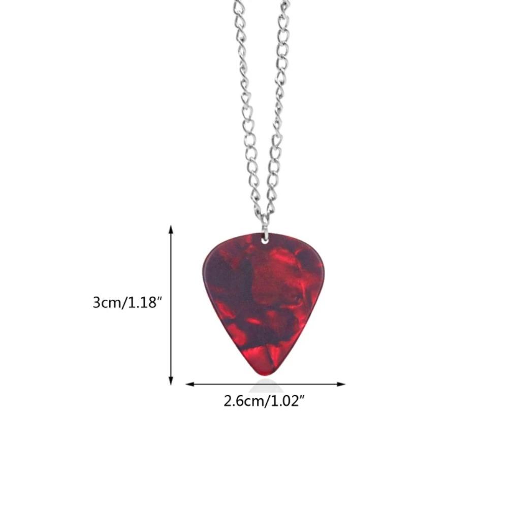 Gitarrenplektrum Halskette Herz Rubin Anhänger Halskette Seltsame Horror Gitarrenplektrum Anhänger Halskette Cosplay Schmuck Geschenke