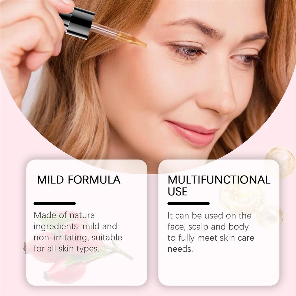 Natural Rosehip Essential Oil Fade Fine Lines Remove Wrinkles Improve Skin Elasticity Repairing Hair Moisturizing Massage Oils
