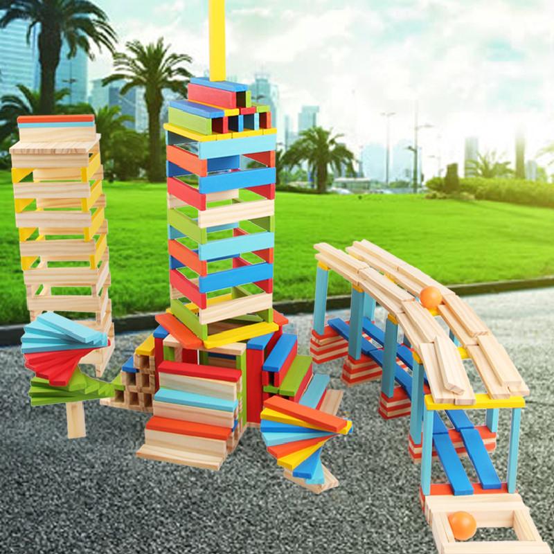 Wooden Strip Building Block Set Children Puzzle Set For Kids Ages 1 To 6
