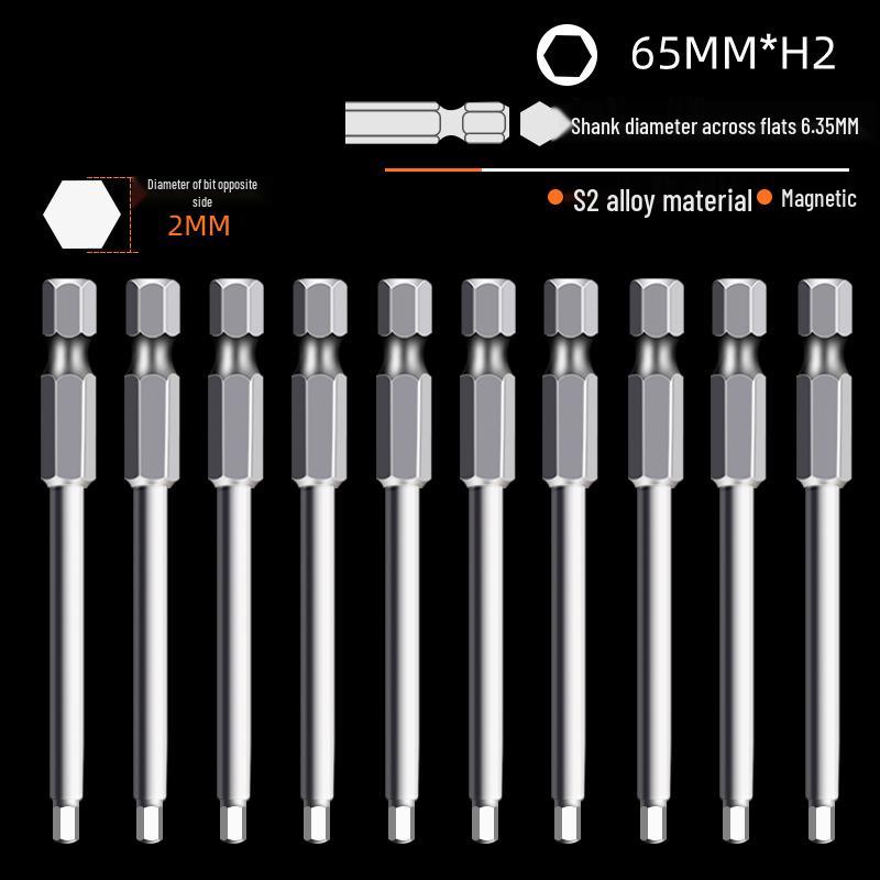 Hexagonal High Hardness S2 Bit Set for Pneumatic & Electric Screwdrivers