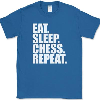Eat Sleep Chess Repeat T-Shirt Lustiger Spieler Strategie Humor Geschenk Text Tee 5