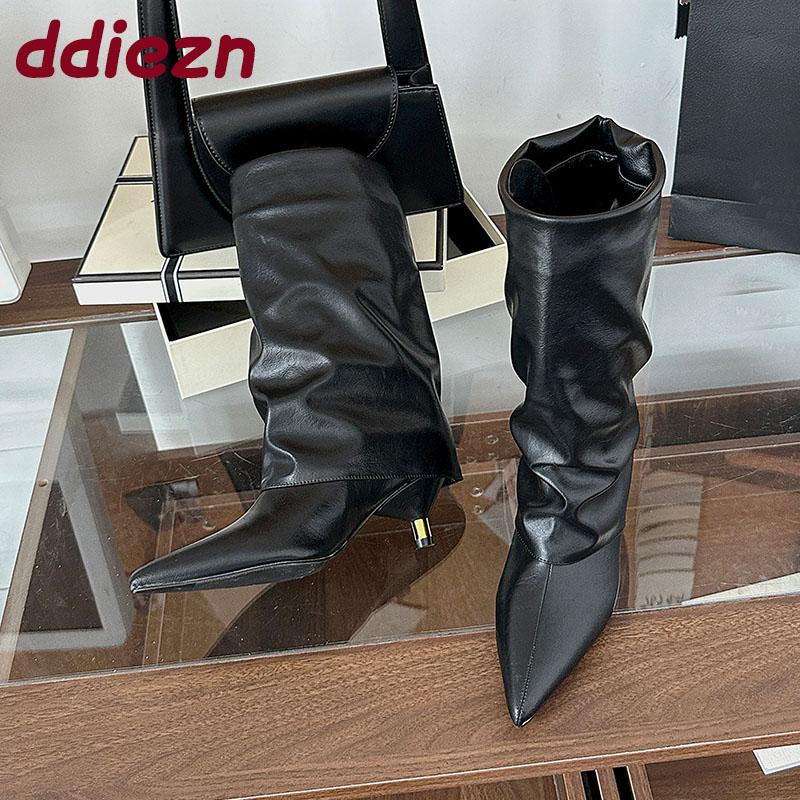 Móda Móda Nazouvací Obuv Ženy Kotníkové Westernové Boty S Nízkým Podpatkem Boty Dámské Špičaté Dámské Krátké Moderní Boty Boty