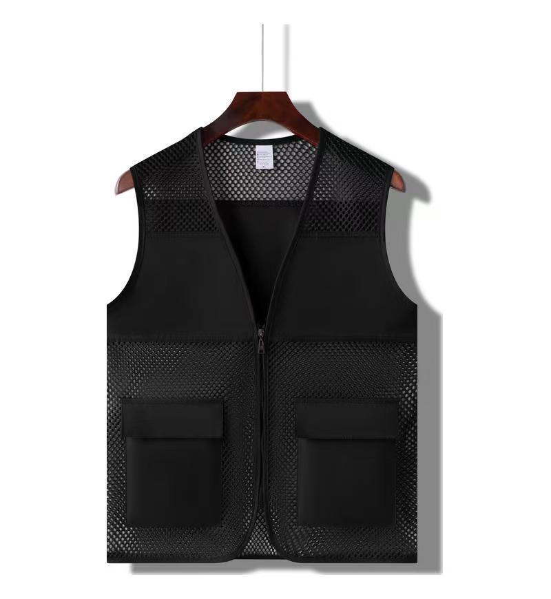 Gilet Estivo in Rete Personalizzato con Tasche - Camicia Traspirante per Attività di Volontariato