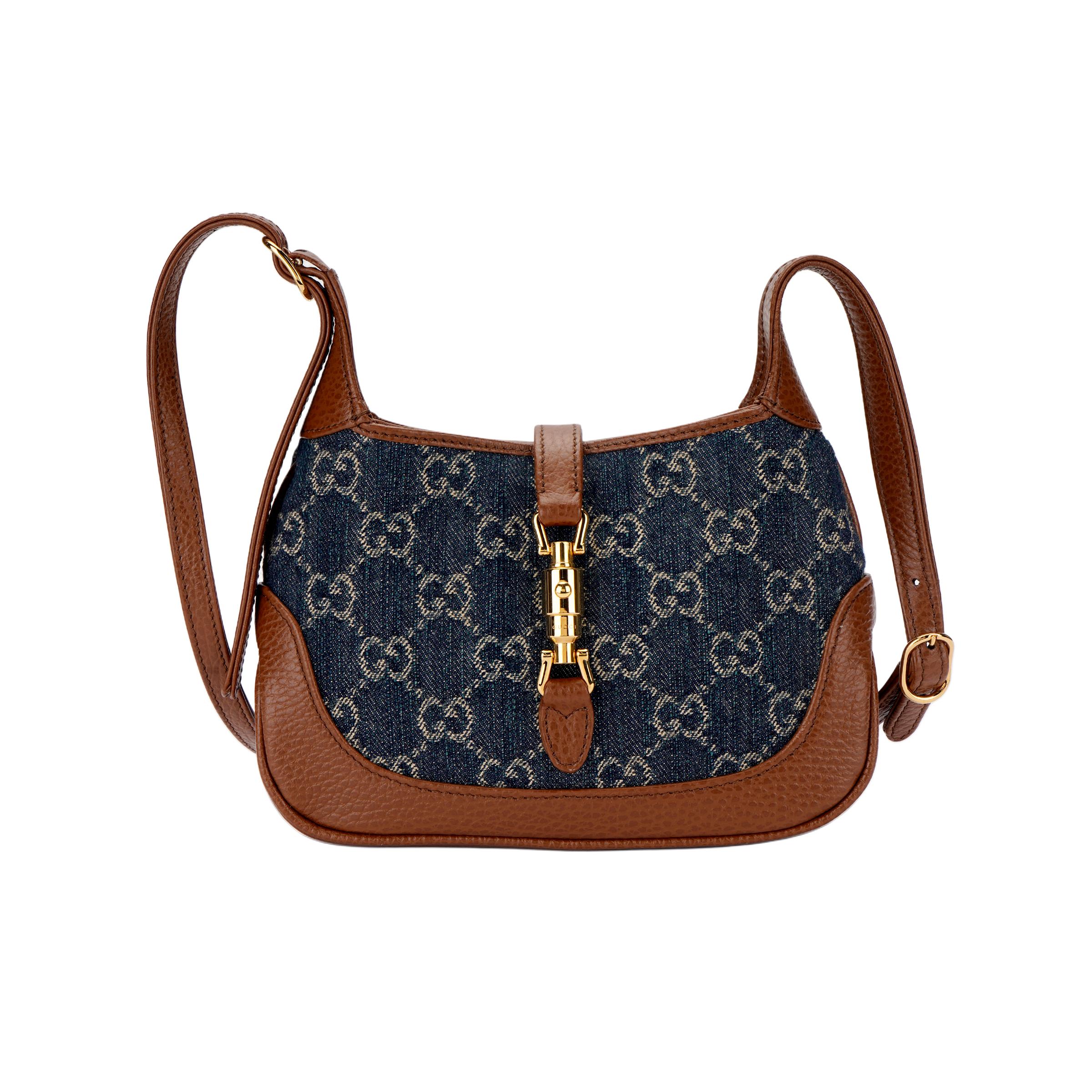 

Gucci Jackie 1961 Золота застібка-замок Повноцінний принт зі старими квітами Знімна подовжена плечова лямка Канва з прошивкою Шкіряна обробка Канвасна сумка Basic+Dust Bag сіро блакитний колір
