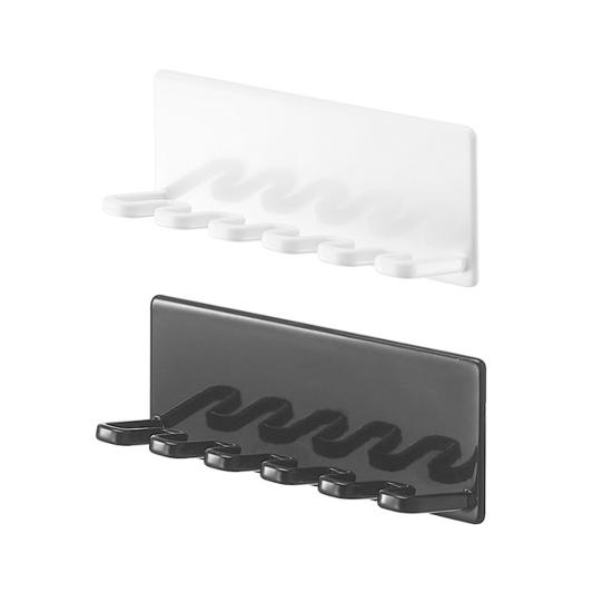 Soporte para Cepillos de Dientes de Pared 5 Ranuras Organizador Autoadhesivo Resistente al Óxido Baño