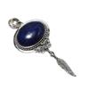 Colgante de Lapislázuli Hecho a Mano con Charm de Pluma en Plata de Ley 925 – Regalo Perfecto de Navidad, Año Nuevo o Festivo para Ella