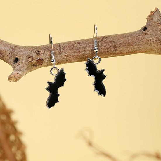 Fashionable Holiday Costume Jewelry 1 Pair Halloween Earrings for Women, Skeleton Spider Pumpkin Women Ghost Bat Dangle Earrings, Gothic Accessories