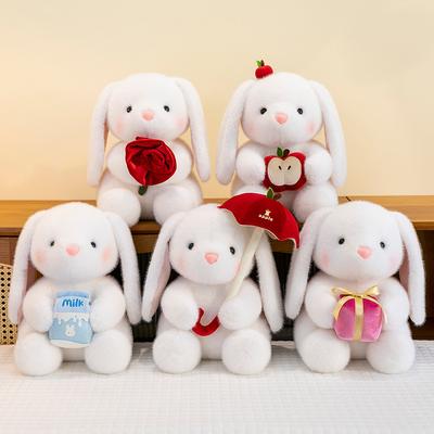 Super süßes Sommer Apfel Umarmung Hase Plüschtier Hochzeit Streusel Rose Puppe Milchhase Heimdekoration