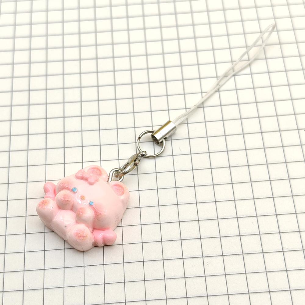 Cute Kawaii Phone Charms Pendant Pink Rabbit Resin Cases For iPhone 16 CCD Camera Airpods Earphones Ins Korea New Original Gift
