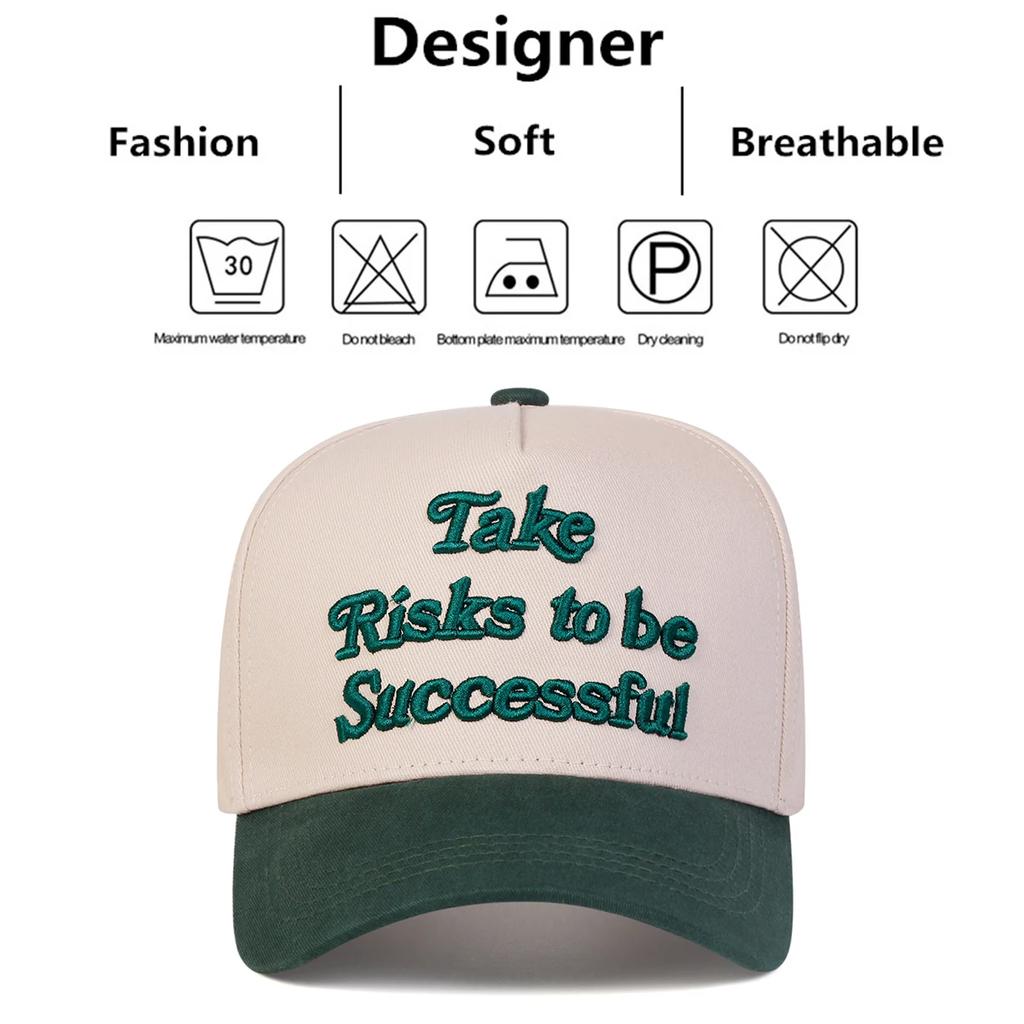 Unisex Take Risks To Be Successful Embroidery Baseball Caps Adjustable Casual Hats Spring and Autumn Outdoor Sunscreen Hat