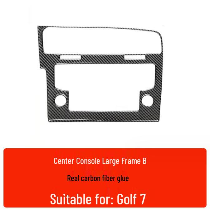 Compatible Carbon Fiber Interior Accessories for VW Golf 7: Console, Gear Shift, Cup Holder, A/C, Navigation Decor.