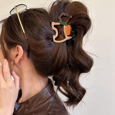 Personalized Hollow Out Animal Hair Claw Colorful Cartoon Dog Hair Clip Animal Shark Clip Women Headwear Daily
