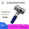 304 Stainless Steel One-Piece Ball Valve, Female Thread, Sizes: 2, 3, 4 Points, 1-Inch, Water Switch
