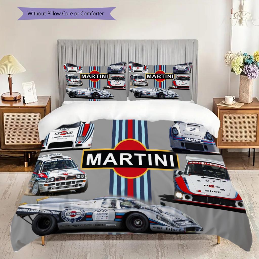 Martini Stripes Elegance Three-piece set (1 * duvet cover + 2 * pillowcase, without core) 2D Flat Christmas birthday gift Duvet cover and pillowcase