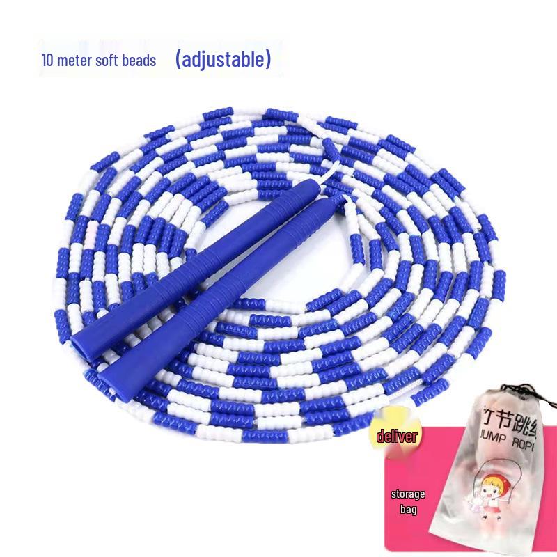 Adjustable Beaded Bamboo Jump Rope for Students - 5m, 7m, 10m Multi-Person Fancy Rope