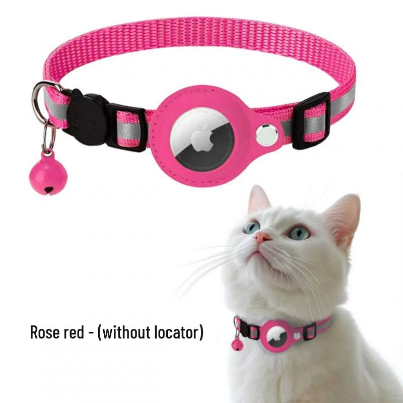 

Cross-Border Pet Supplies: Airtag Tracker Collar with Anti-Lost Cat Bell 1.0cm (20-30cm) розы красного