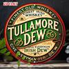 Whisky irlandese pregiato Tullamore Dew vintage Design retrò per liquori con accenti di volute ornate Finitura verde brillante Rossa S bemolle