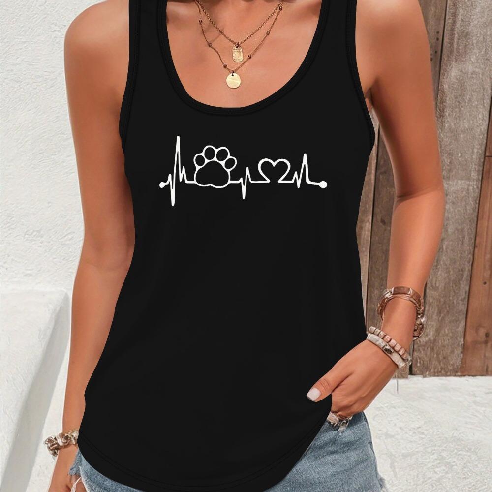 Printed Summer Women's Loose and Personalized Dream Catcher Mesh Printed Vest Top T-shirt Comfortable Sleeveless