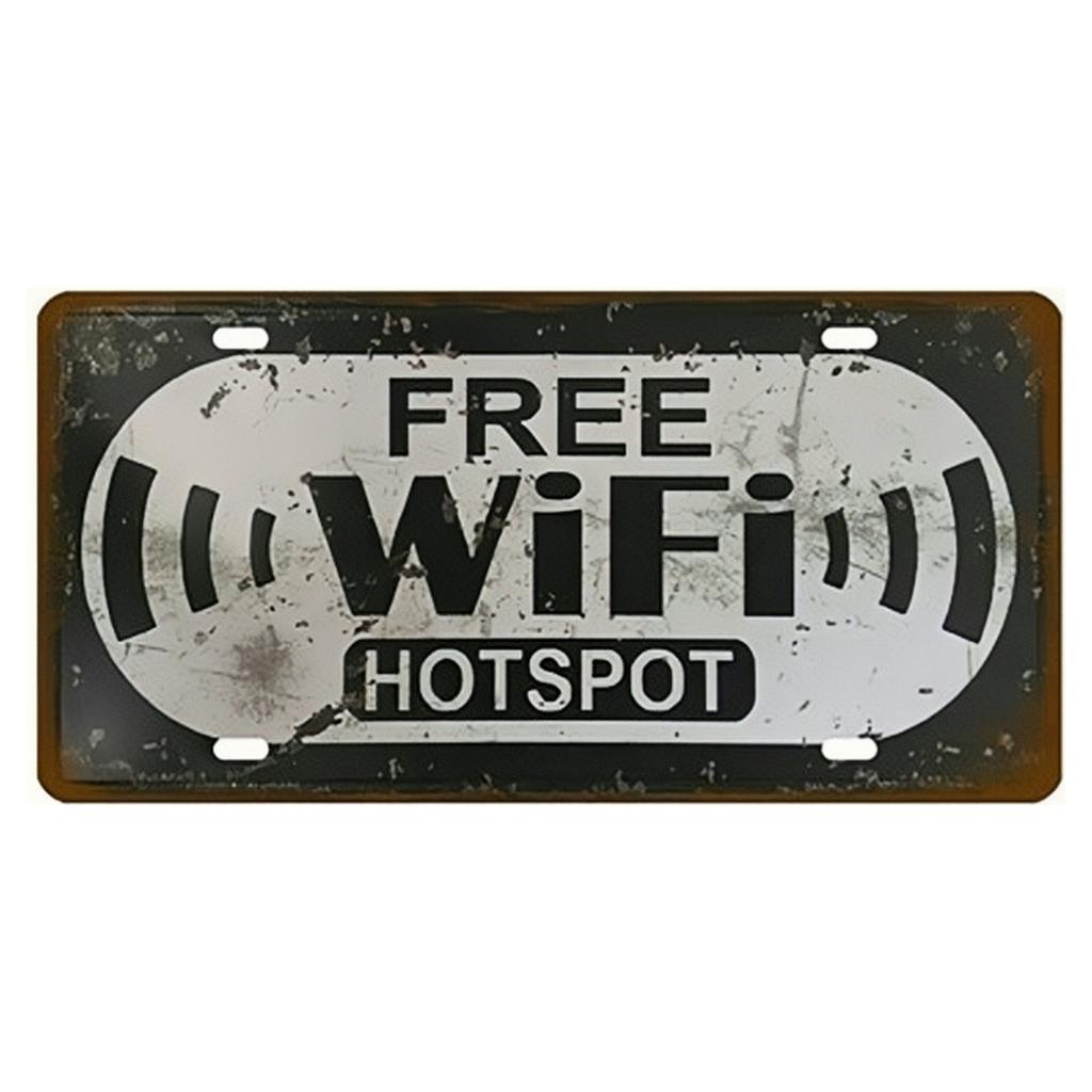 Toile Smile Welcome WIFI License Plate Store Wall Decor Restrooms Tin Sign Vintage Road Guide Metal Sign Plaques Poster