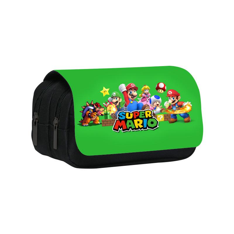 Trousse à Crayons Double Couche Mario Grande Capacité Pour Étudiants Organisateur de Fournitures Scolaires