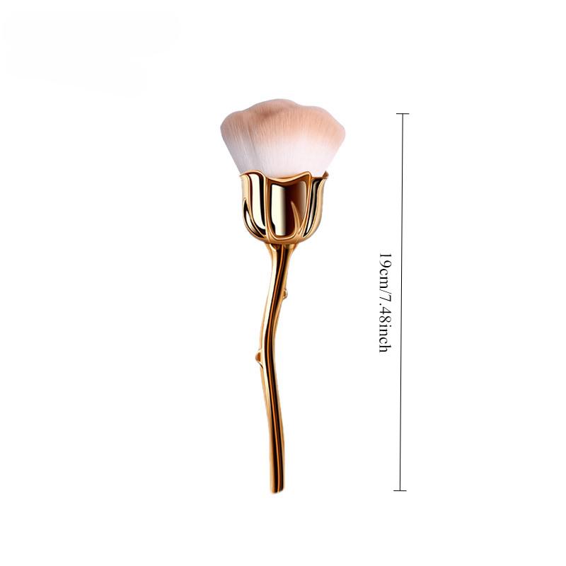 

Кисть для маникюра в форме цветка, золотая роза, кисти для дизайна ногтей, круглые, маленькие, для УФ-гель-лака, пудра, инструменты для чистки, аксессуары для ногтей золотой