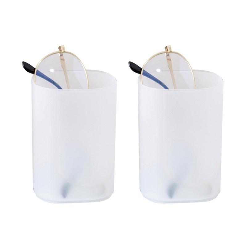 Multifunctional Transparent Desktop Cosmetic Box Pen Display Cup Makeup Brush Holder for Students Teacher