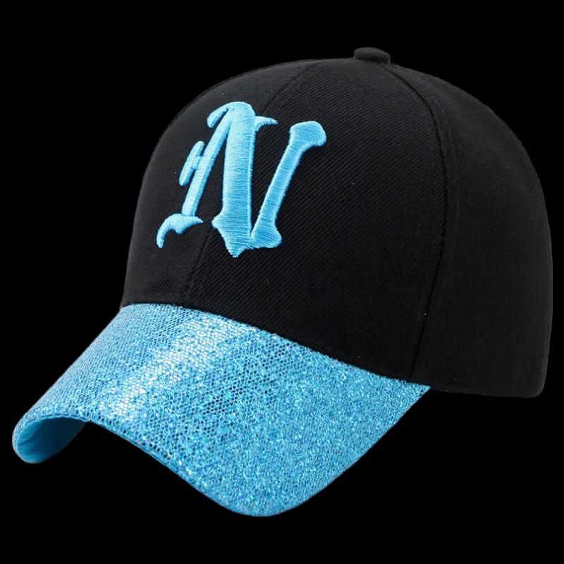 ZhenYueQi Unisex Sequin N-Letter Baseball Cap Adjustable