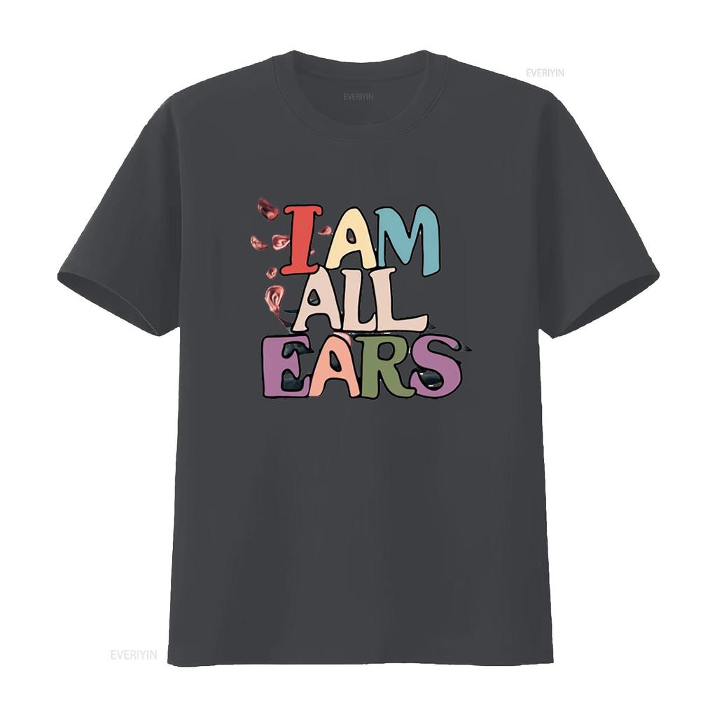 I Am All Ears Spooky Season Ghost Halloween Groovy Women SweaT T Shirt Vintage Washed Soft Casual Unisex Stylish Streetwear
