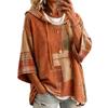 Women's Fashion Hoodie Sweatshirt with Plaid Print and - Casual Loose Fit for Everyday Wear