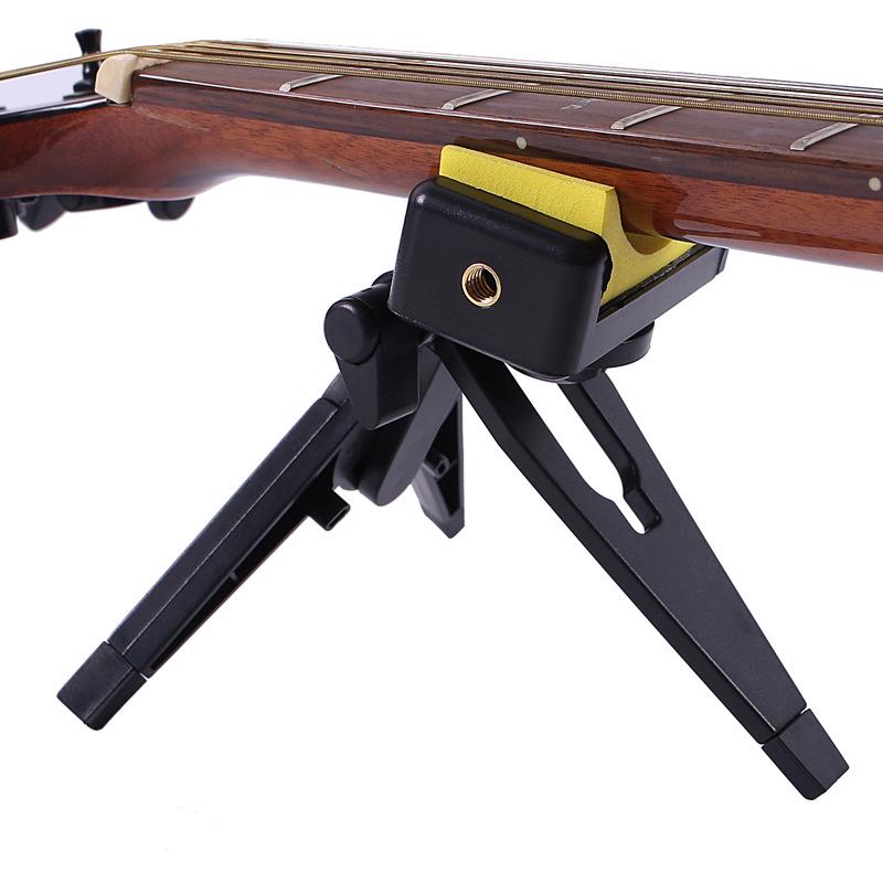 Black Guitar Neck Rest and Nut Holder for Acoustic, Electric, and Bass Guitars