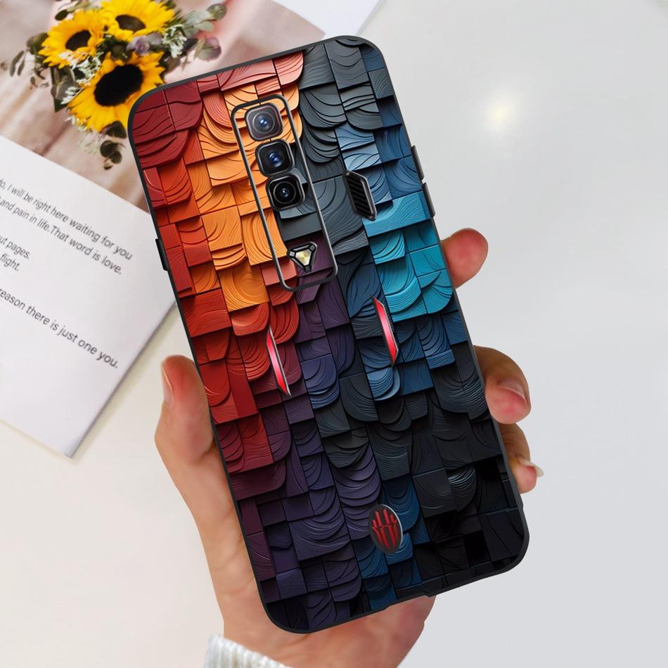 For ZTE Nubia Red Magic 7 7S Pro Case Zte nubia REDMAGIC 7S 7Pro Fashion Cool Pattern Black Silicon Soft Phone Cases