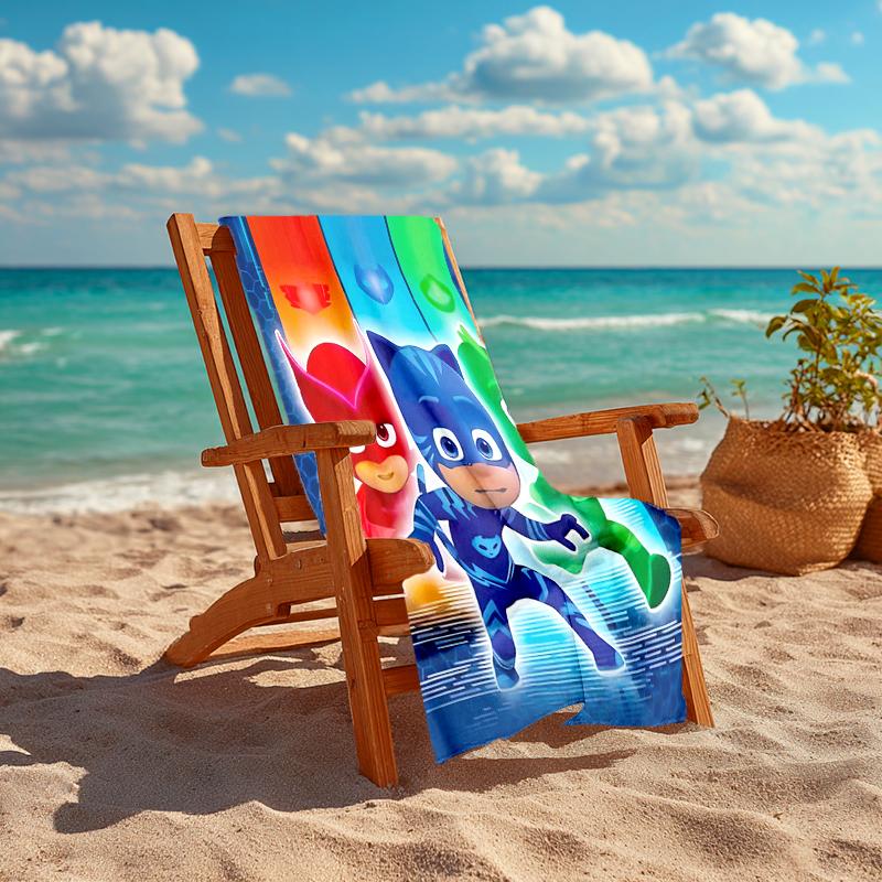 1pc PJ Marks1 Beach Towel, Comfortable and Thick, and Swimming/Bath/Picnic/Camping Towel, Suitable for Seaside Beaches