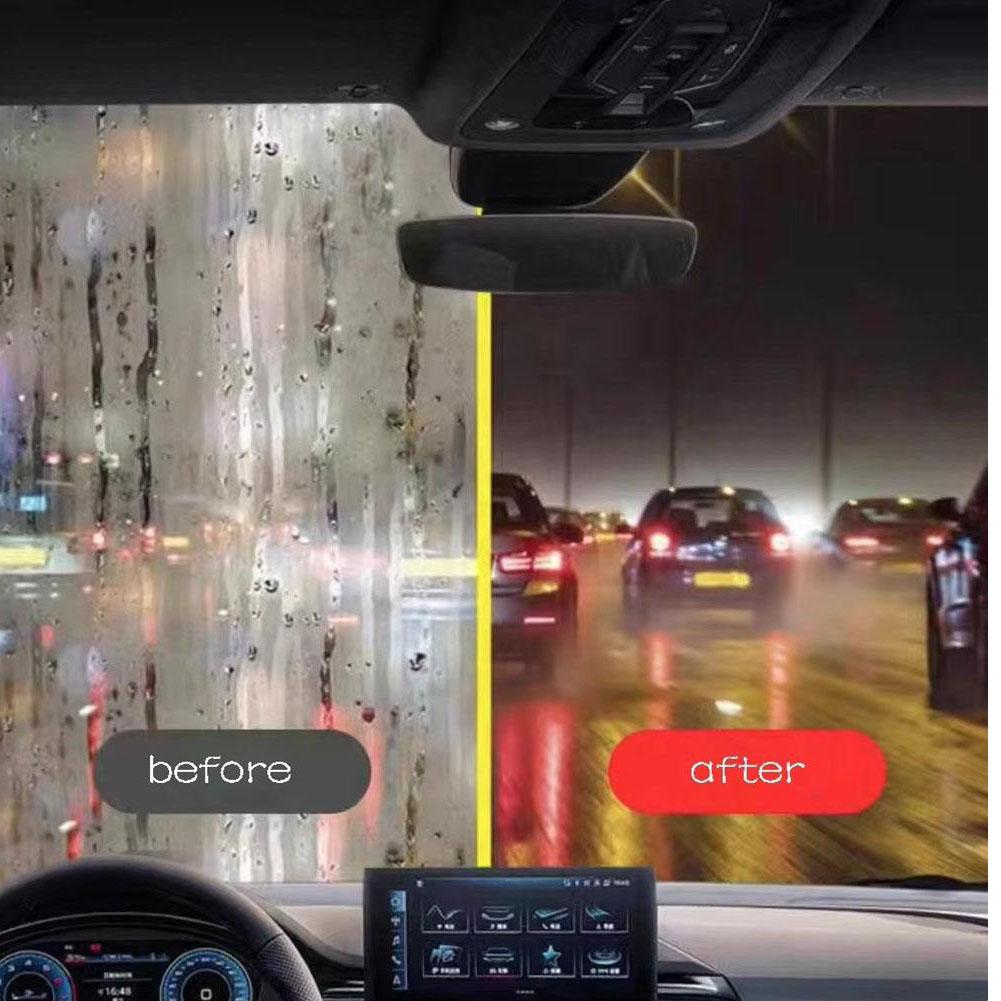 Car Maintenance Kit: 120ml Automotive Glass Cleaner With Glass Polishing Agent, Sponge Cleaning Brush, Windshield Oil Film Clean