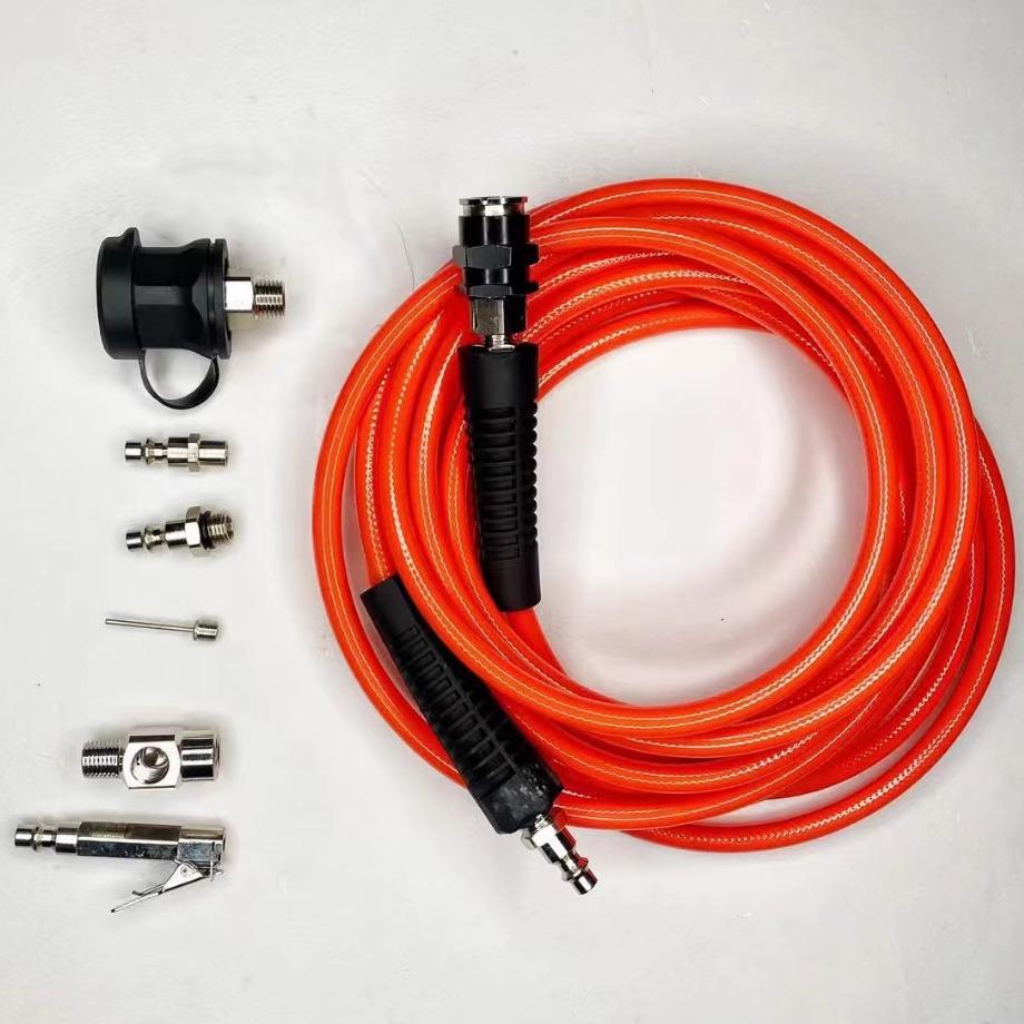 6 Meter Air Hose Kit for Tire Inflator, with US Style Quick Connect Coupler, Heavy Duty Pump Accessory Set