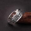 925 Sterling Silver Tibetan Script Rotating Ring for Men – Ethnic Style