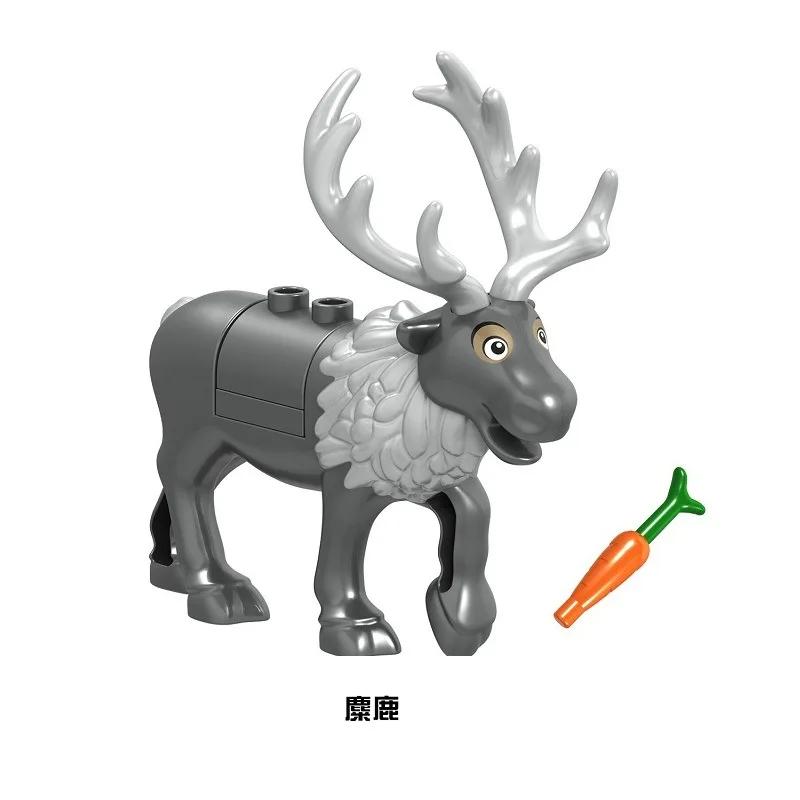 Christmas Elk Reindeer Deer Figures Animals Building Blocks Bricks Playthings for Children Kids Xmas Plaything Block Gifts