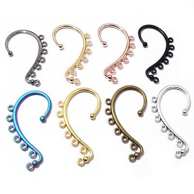 10 pièces 60x36mm Boucles d'oreilles DIY Fabrication de Bijoux de Cheveux Couleur Or Argent Accessoires de Mariage Métal Cuivre Peignes de Cheveux de Mariée Apprêts