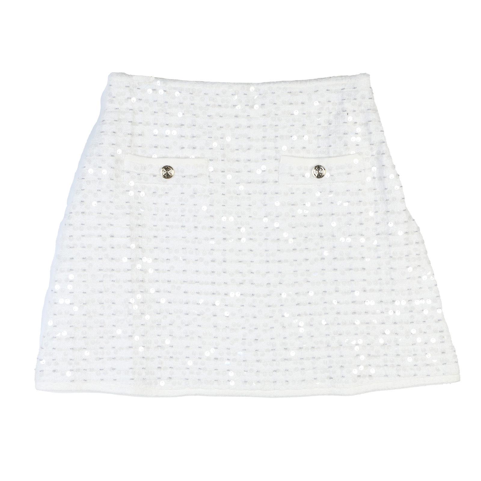 

Коричневый кардиган с круглым вырезом и пайетками и юбка-миди - Коллекция Весна/Осень 2025 L