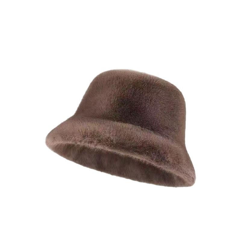 Warm, Fluffy Fisherman Hat for Women - Mink-like, Plus Velvet, Cute Design, Large Fit