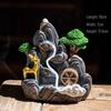 Creative Resin Backflow Incense Burner with High Mountain Flowing Water and Clouds Aromatherapy