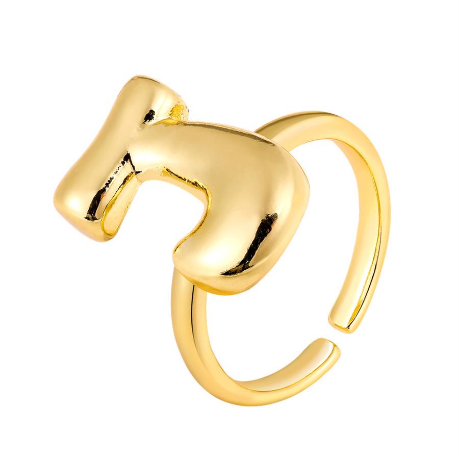 

Versatile Glossy Christmas Ring with English Alphabet, Micro-paved Copper, Women s Hand Accessories.