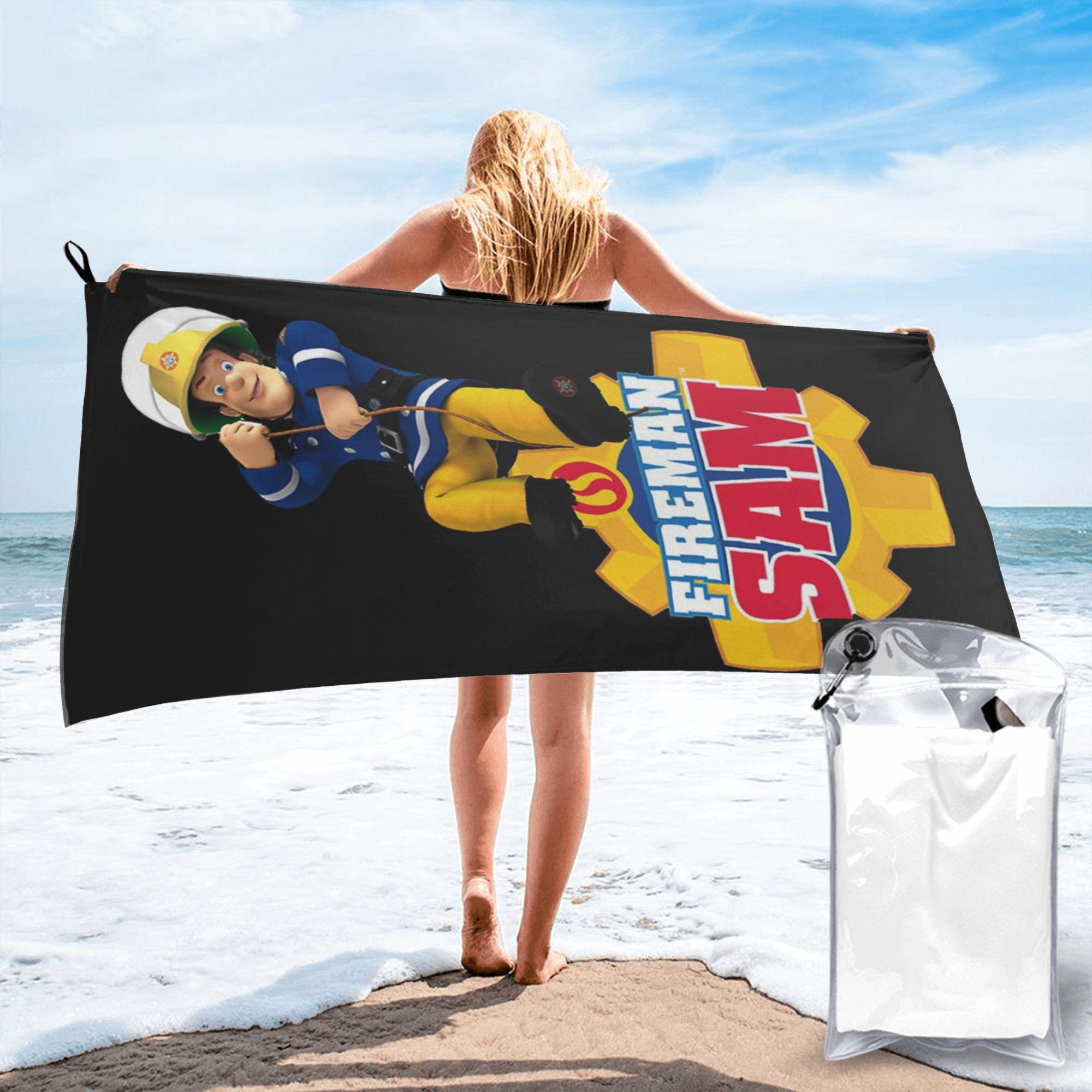 

Cartoon Firefighter Fireman Sam Beach Towel Soft Microfiber Quick Dry Absorbent Quick Towels For Pool W30*H60(CM)
