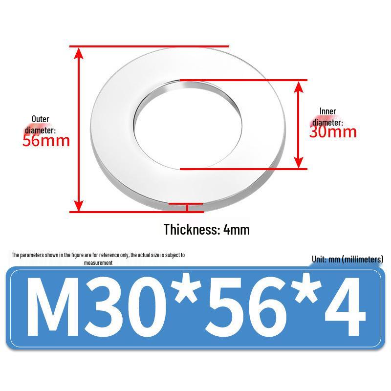 Jin Juntai Thick & Thin Stainless Steel Flat Washer, Round M10-M36
