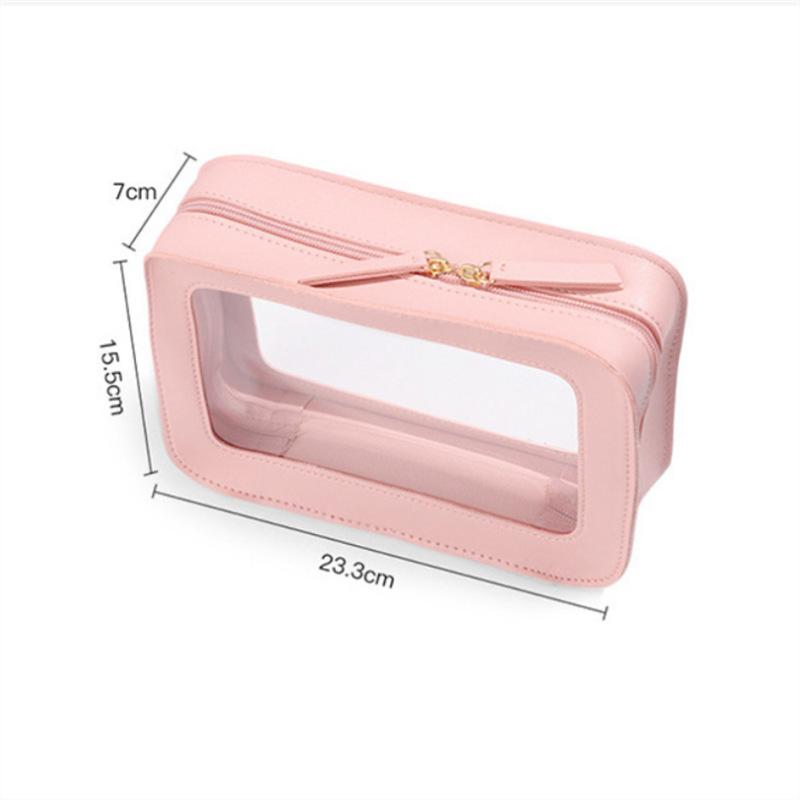 Women's Makeup Bag Traveling Cosmetic Bag Clear Toiletry Bag Skincare Products Organizer Portable Size Toiletries Storage