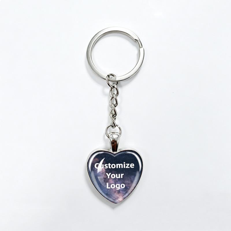 DIY Heart Time Gem Keychain: Custom Logo, Corporate Souvenir, Practical Pendant
