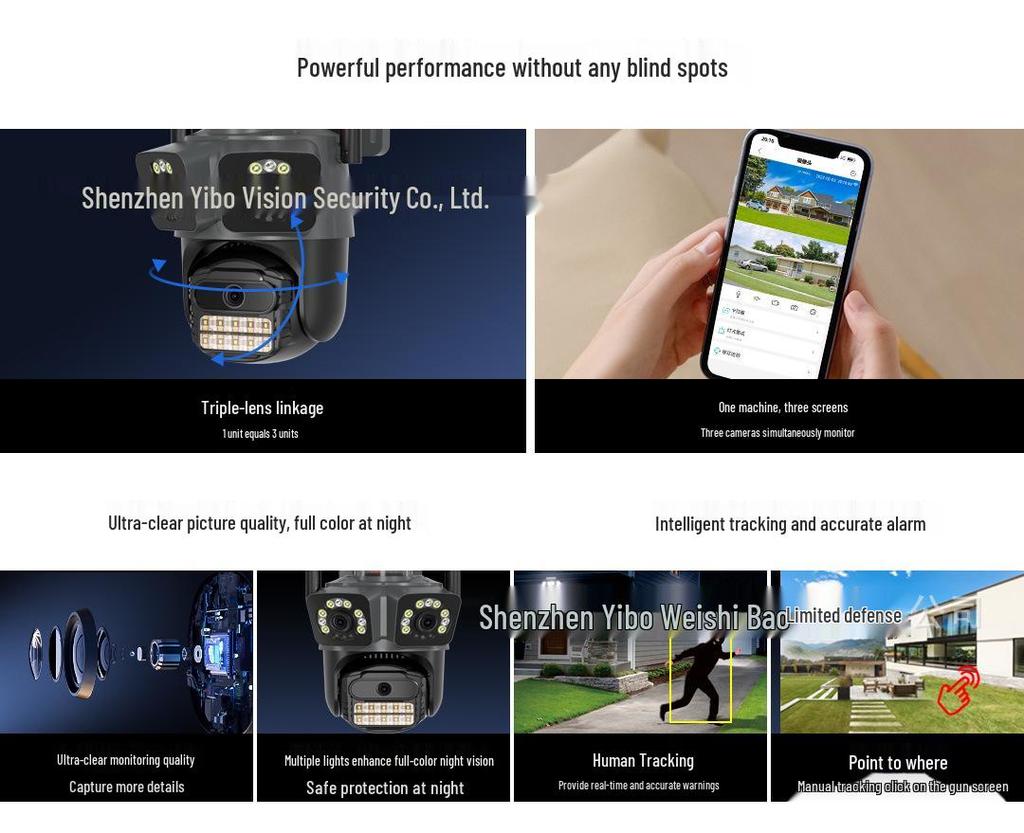 ICSEE Dual WiFi HD Surveillance Camera with Night Vision