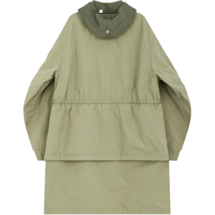 WE11DONE FW24 Wide Collar Solid Color Zipper Long Sleeve Drop Shoulder Cotton Jacket Men Jackets Khaki WD-JK3-24-088-M-KK