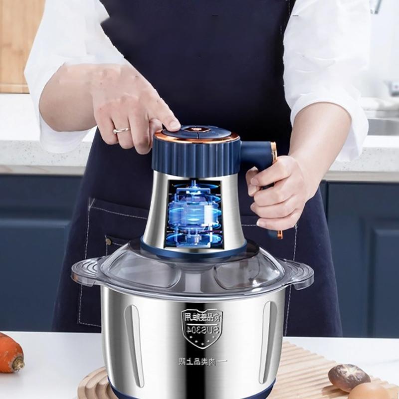 5L Electric Meat Grinders Multi-Function Stainless Steel Blender Food Crusher Five-speed Vegetable Slicer Processor Chopper